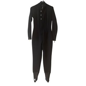 Ralph Lauren Polo Sport Rare Vintage Racing Wool Blend Jump Suit Black Size 8